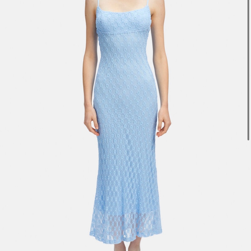 Bardot, Adoni Mesh Midi Dress, Cornflower Blue, Size 2